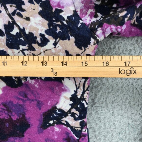 LOGO Jacket Womens XXS Pink Floral Full Zip Pockets Hooded Active Lounge Stretch - Picture 7 of 9